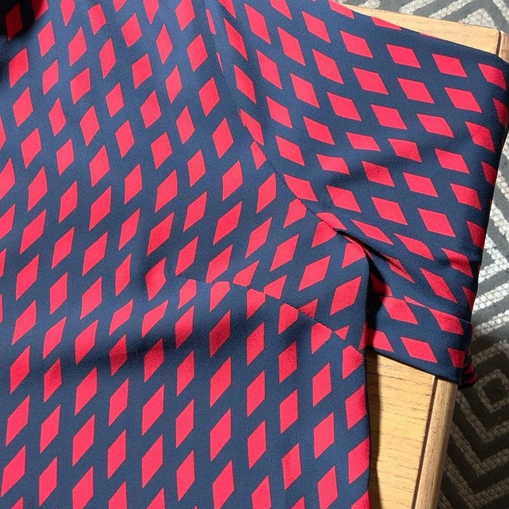 Banana Republic Red and Black Geometric Shirt